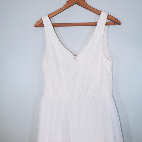 Francesca's White Sweetheart Neckline Lace Formal Dress M - Picture 4 of 12